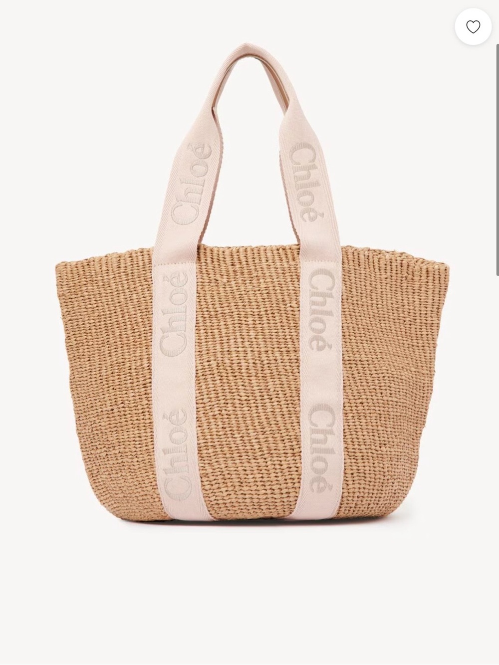 Chloe blush  woody large Raffia Tote
